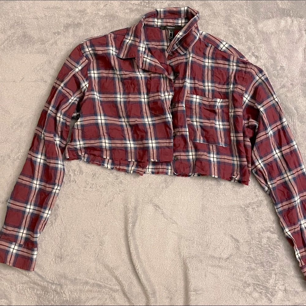 forever 21 cropped flannel